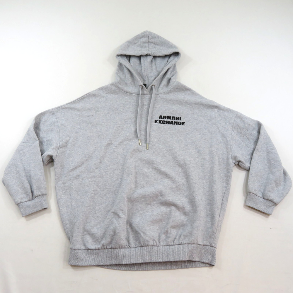 Armani Exchange Hoodie Pullover Gray Sweatshirt Hoodie Sweater M Oversized Fit